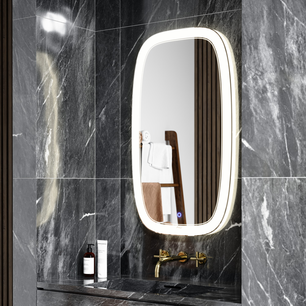 Зеркало в ванную овальное белое с подсветкой 52х90 см Matrix ALAVANN MATRIX 303977 Белый - Вид №2