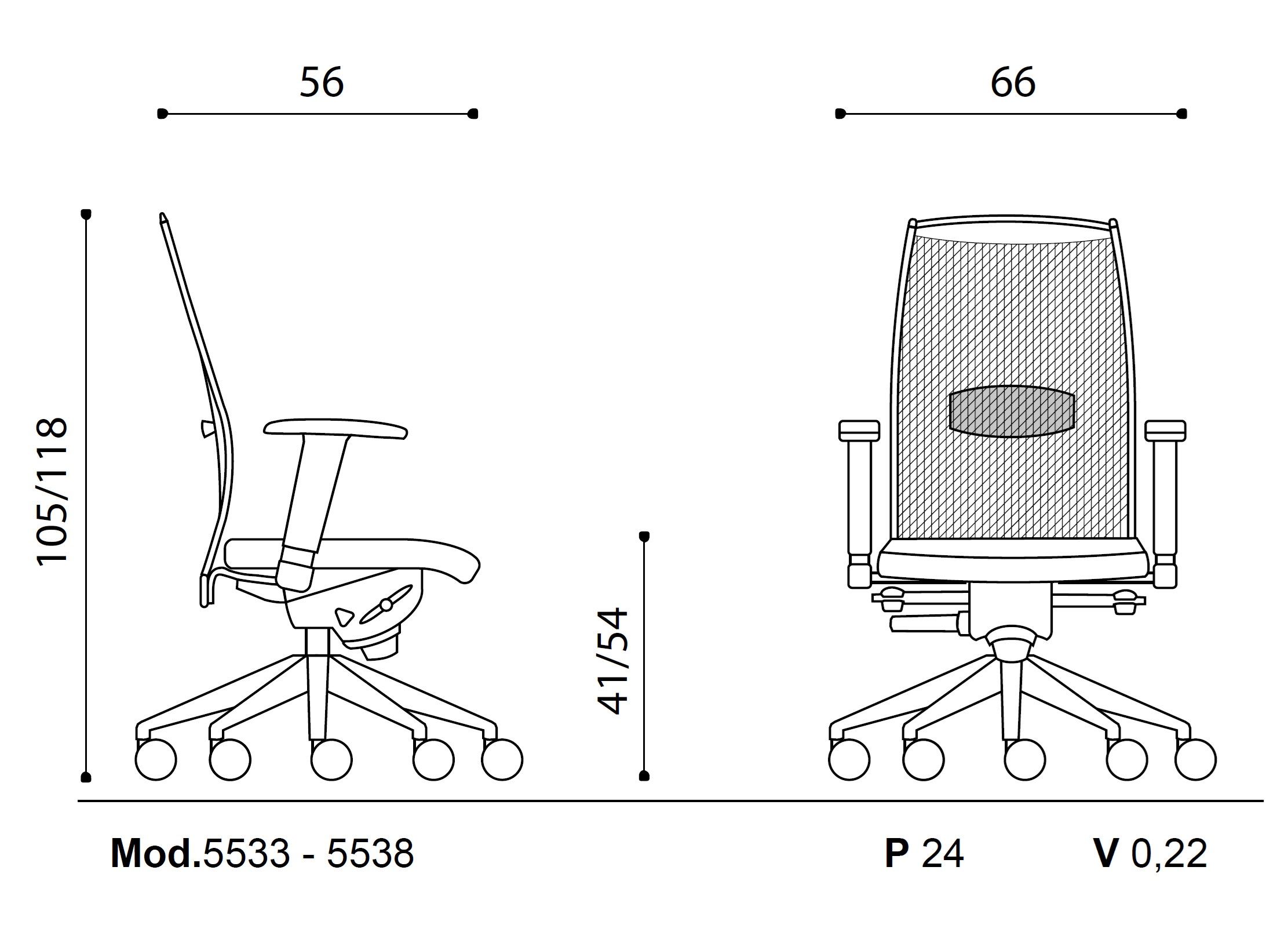 Поворотный операционный офисный стул с подлокотниками Ares Line ссылка ARCH-00056234 - Вид №6