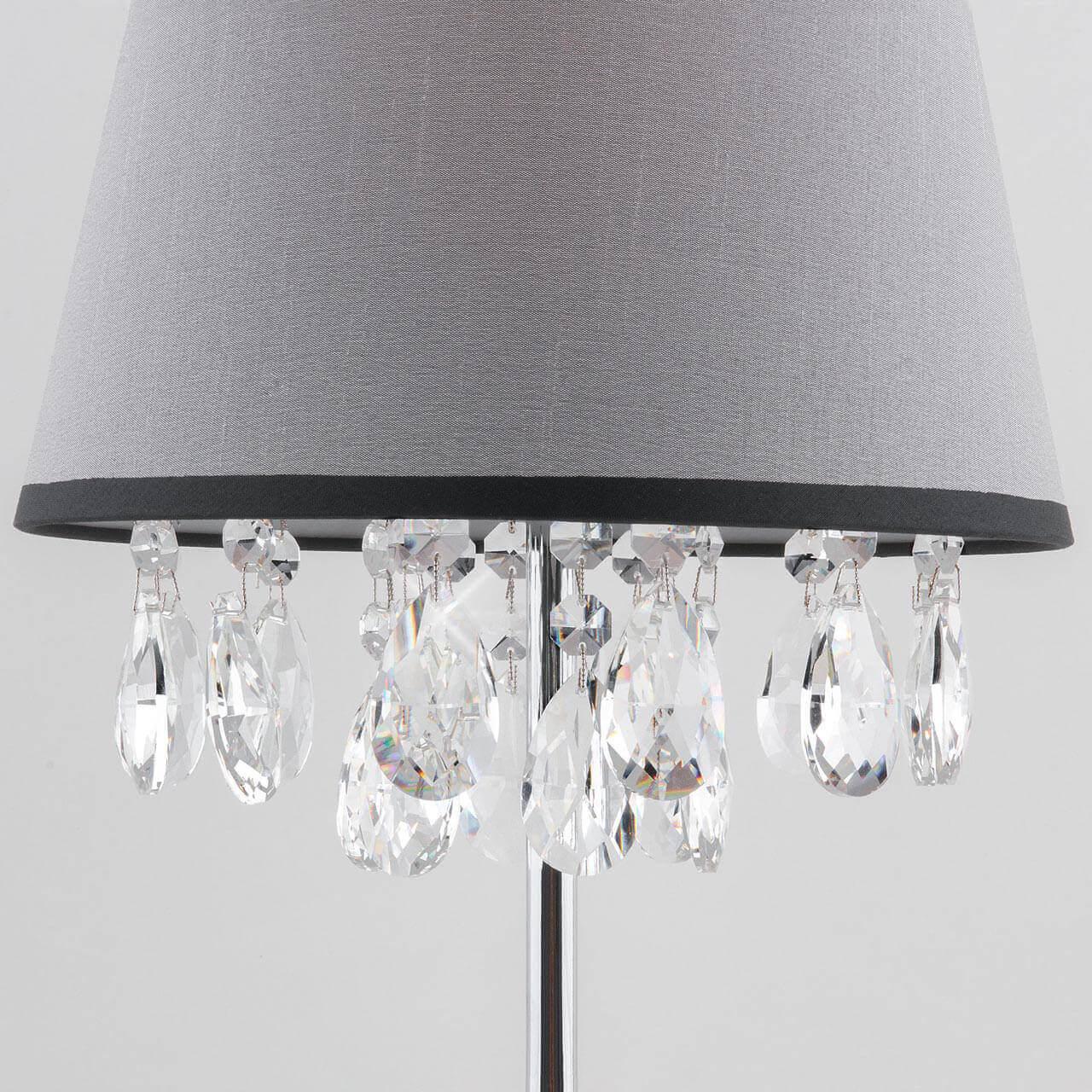 Лампа настольная серая с хрусталем Strotskis Eurosvet 01036/1 EUROSVET OPERA 00-3907422 Серый - Вид №2