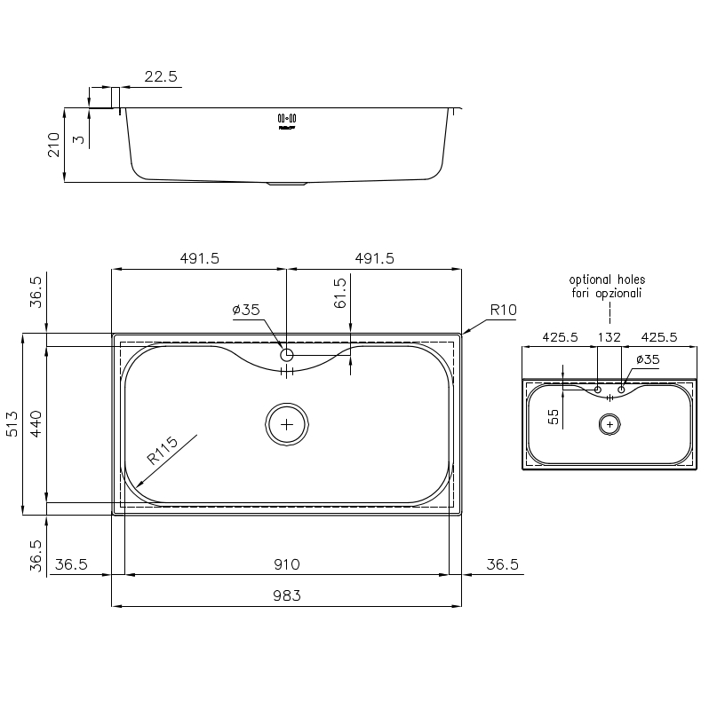 1054609 Мойка Uragano 1054609 Fosterspa  - Вид №1