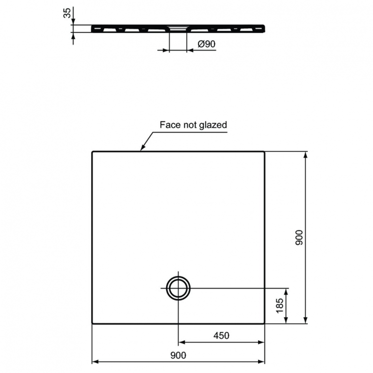 T2554YK Душевой поддон 90X90 см Ideal Standard STRADA - Вид №2