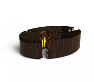 0-017 Овальный центральный стол Lapiaz из черного дерева Boca Do Lobo