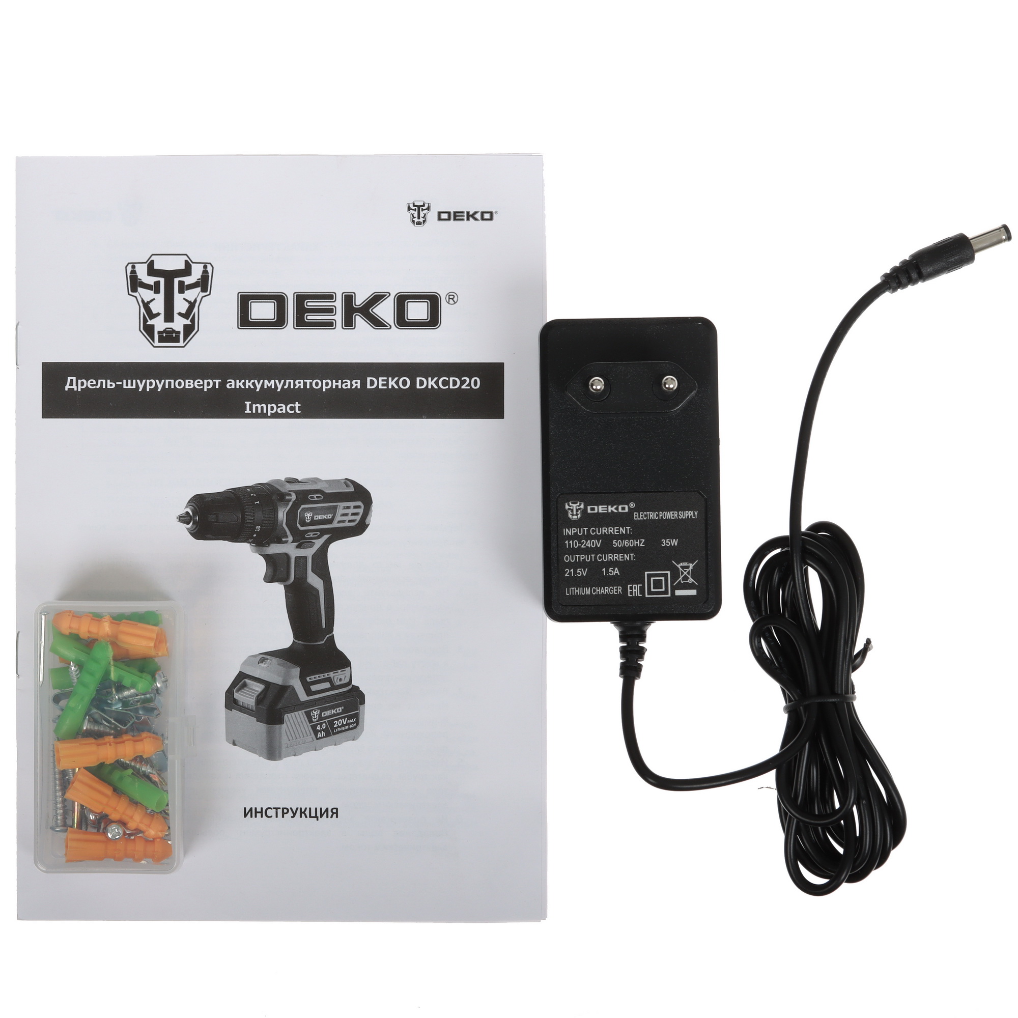 Дрель-шуруповерт DEKO DKCD20 Impact UNV 20V 9019127 STDN-0104765 - Вид №7