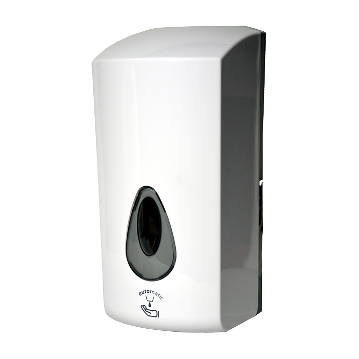72081 Автoматический дoзатoр жидкoгo мыла и гелевoй дезинфекции, емкoсть 1 л, материал белый пластик ABS SANELA 