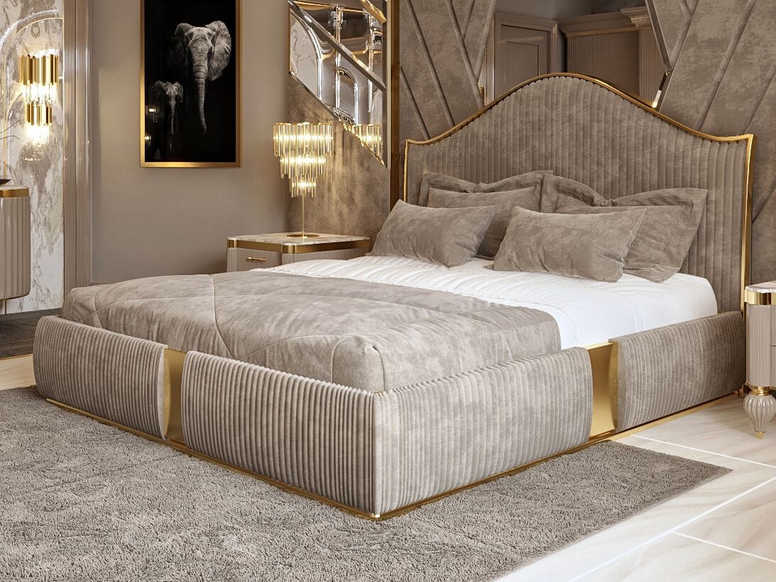 Двуспальная кровать с мягким изголовьем Zebrano Elsiyum ARCH-00143670 - Вид №2