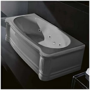 Ванна Gruppo treesse New Classic STX-V677B-SX-SE серая с гидромассажем и дезинфекцией прямоугольная левая
