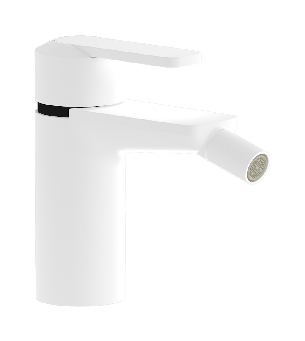 Смеситель для биде на 1 отверстие в комплекте с донным клапаном. WE ARE IB c6220bo Matt White C-67