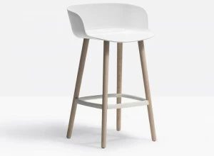 Pedrali Высокий пластиковый табурет в современном стиле с подлокотниками и подставкой для ног Babila