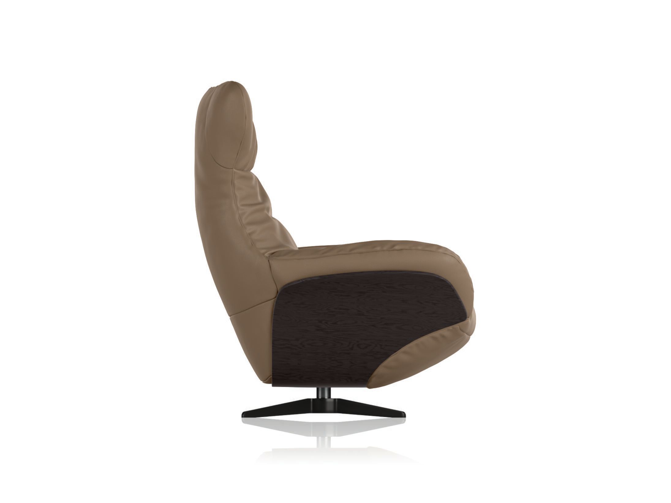 Кожаное вращающееся кресло с подставкой для ног Natuzzi Italia ILIA ARCH-00045700 - Вид №1