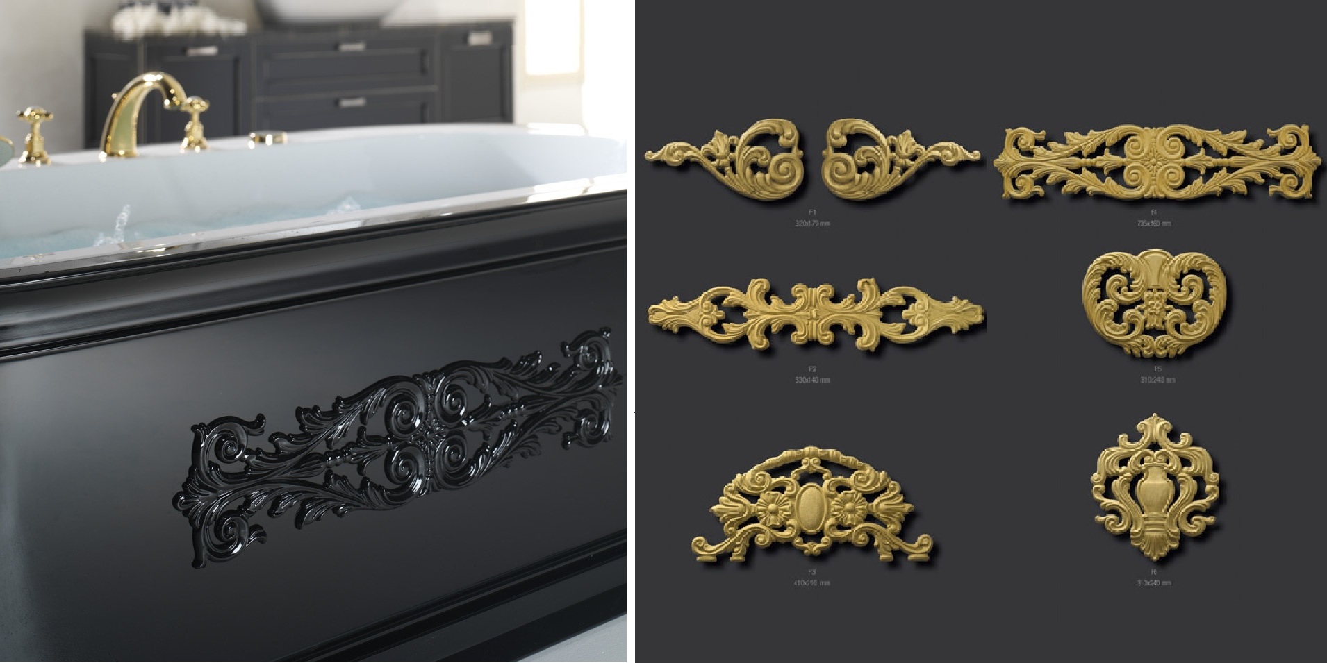 Ванна отдельно стоящая с аэромассажем Yuma Style gold 200 см Karolitalia BLUBLEUYUMASTYLEBLUAIRGOLD - Вид №1