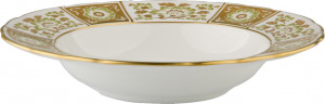 90755 Royal Crown Derby Тарелка суповая Royal Crown Derby "Дерби, зеленый декор" 21,5см Фарфор костяной