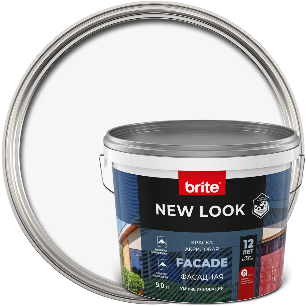 Фасадная краска BRITE New Look матовая белая 9 л 86778263 STLM-0856907 - Вид №1