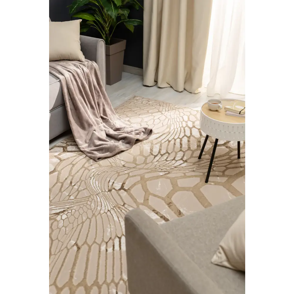 Ковер полиэстер Велори 12 I 120x170 см цвет бежевый CTIM STLM-2169770 - Вид №5