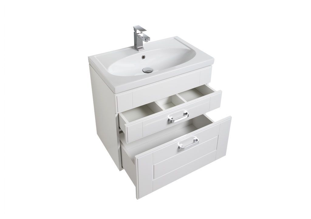 Тумба с раковиной Aquanet Рондо 70 белый (2 ящика) 0018915400185343 - Вид №3