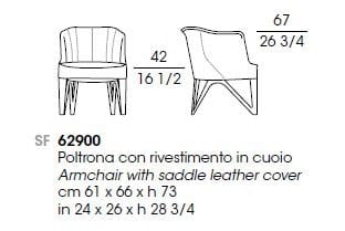 Кожаное кресло с подлокотниками Giorgetti Mobius ARCH-00106576 - Вид №4