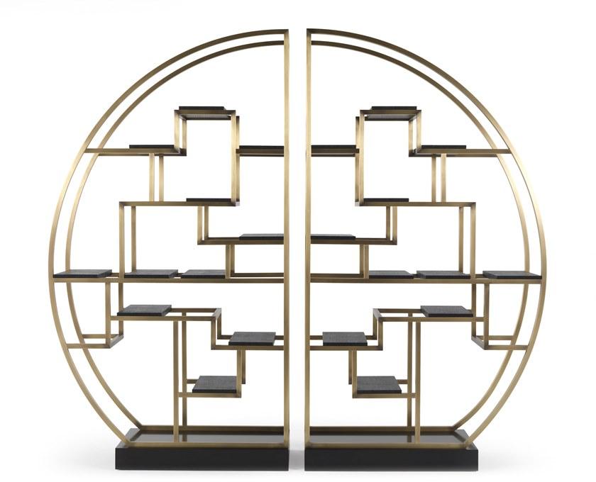 Gianfranco Ferré Home Двусторонний книжный шкаф открытый из латуни sun-id-1379840 - Вид №1