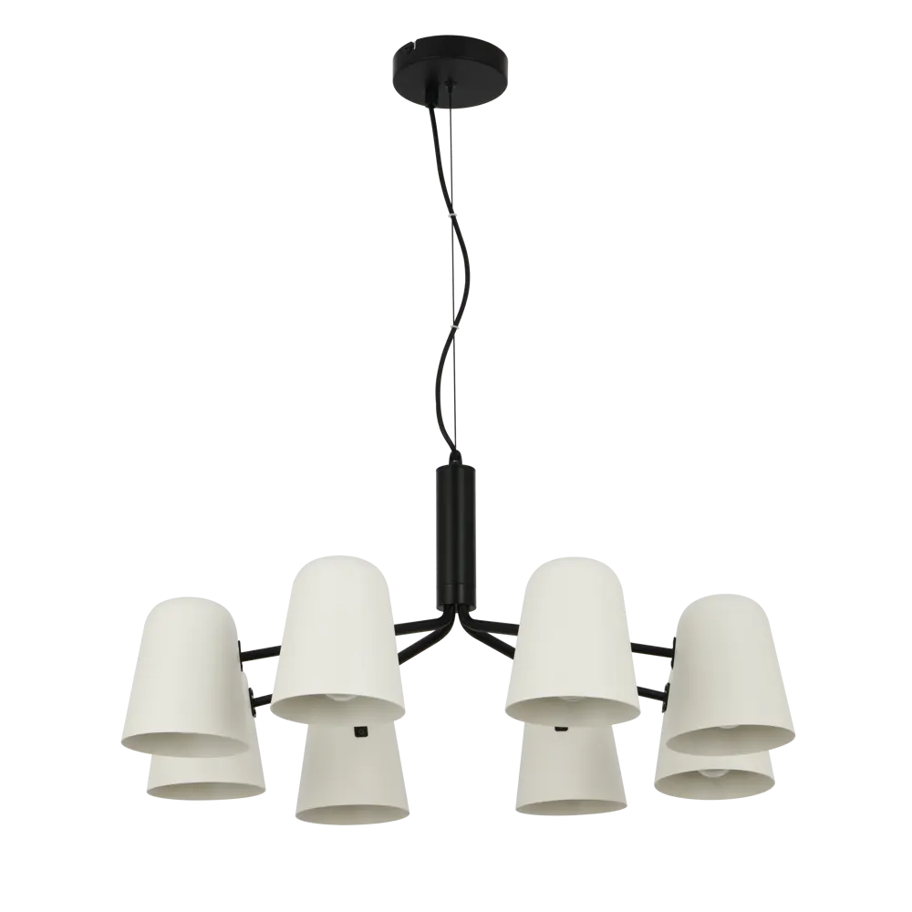 Люстра подвесная Talica 8 ламп 24 м² цвет черный/белый KREAFORTA STLM-2028040 - Вид №2