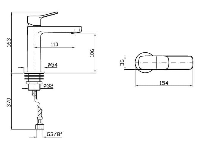 Однорычажный смеситель для раковины с ограничителем расхода Zucchetti Brim ARCH-00082191 - Вид №5