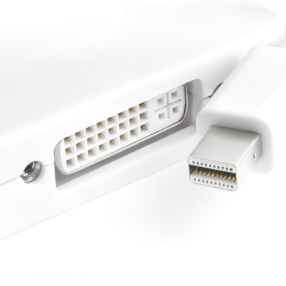 33-050583 адаптер-переходник apple mini displayport 20m > displayport 20f/hdmi 19f/dvi 25+4f, белый, Greenconnect Santreyd  - Вид №1