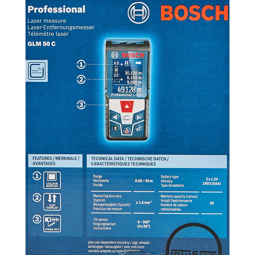Дальномер лазерный Bosch GLM 50 C 0601072C00, до 50 м 82069448 STLM-2106784 BOSCH PROFESSIONAL  - Вид №4