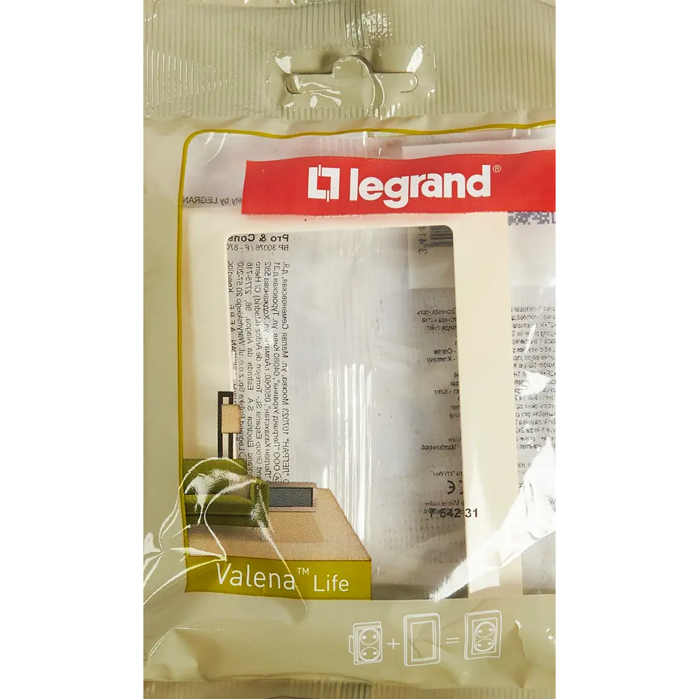 Рамка для розетки 2х2К+3 Legrand VLN-L 1 пост цвет слоновая кость 82168454 STLM-2019001 Valena Life - Вид №4