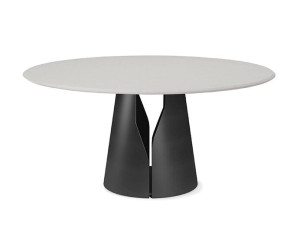 Круглый стол из стали и дерева