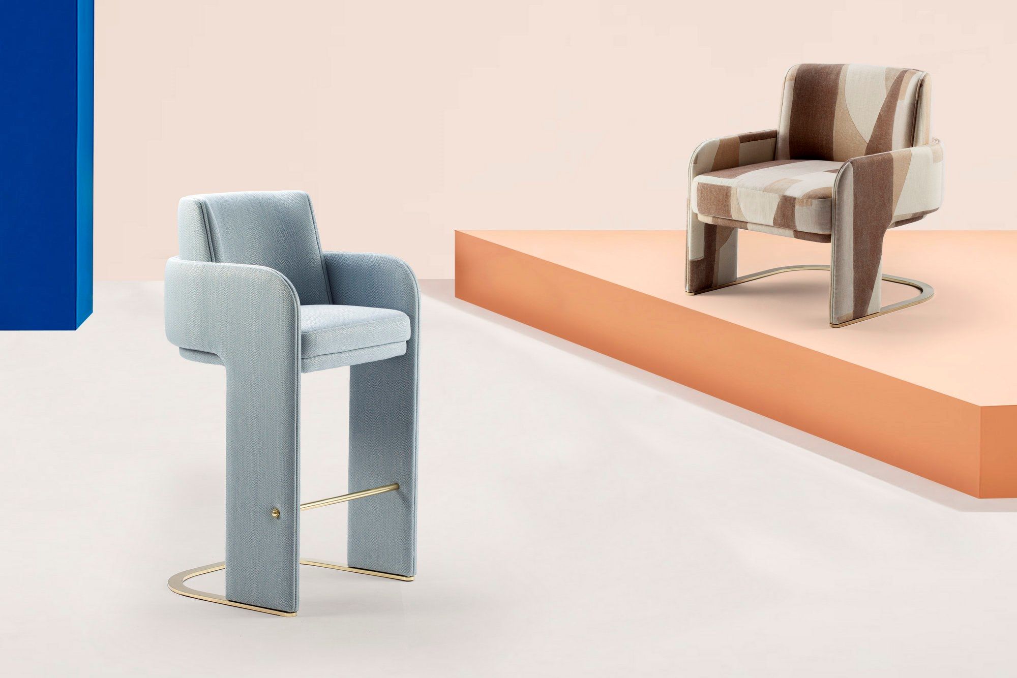 Тканевый барный стул с подлокотниками DOOQ Odisseia ARCH-00092661 - Вид №3