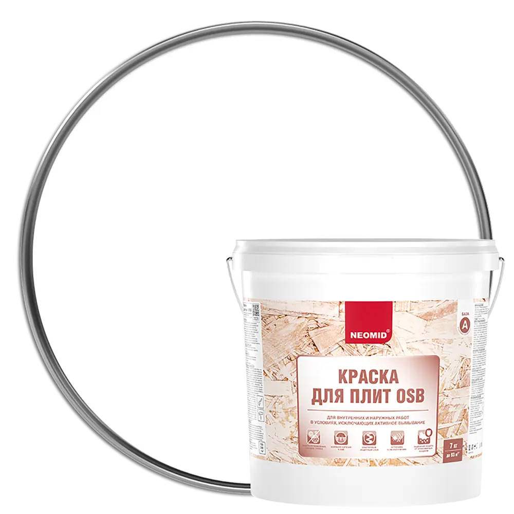 Краска NEOMID для OSB плит - матовая белая защита 7 кг 82681311 STLM-0033990