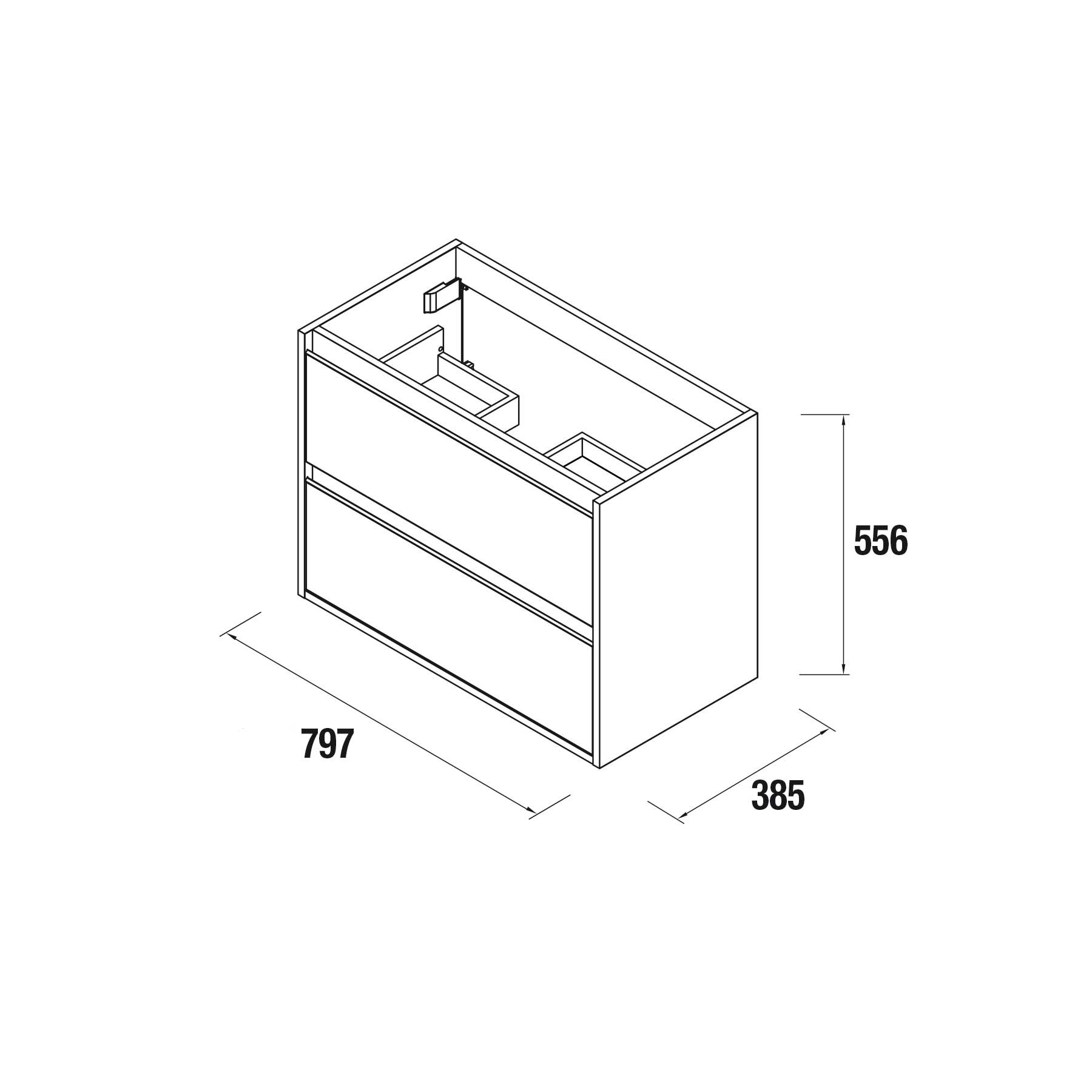 23274 SALGAR Мебель для умывальника S40 800 2 ящика NATURAL 797 x 556 x 385 мм Естественный  - Вид №4