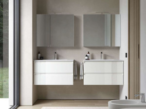 Подвесной шкаф для умывальника со встроенной раковиной