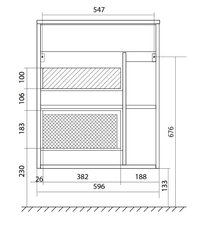 У75338 Тумба с раковиной Lido 60П 1д. Дуб Сонома 1 Marka LIDO - Вид №8