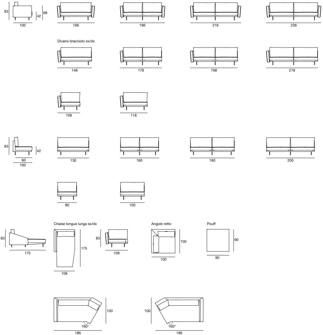 CTS SALOTTI Модульный тканевый диван с шезлонгом Urban sun-id-1395225 - Вид №4