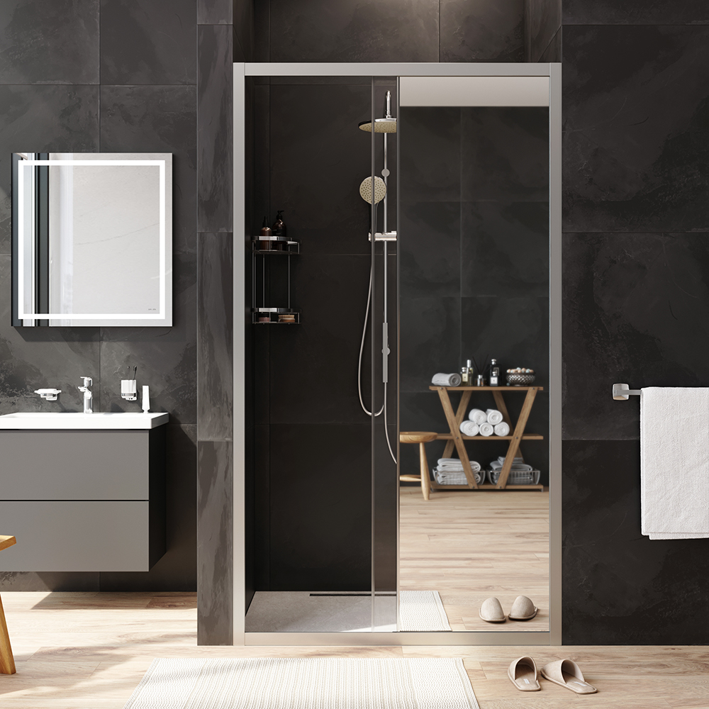 W90G-110-1-195MM Solo Дверь душевая 110х195 стекло матовое профиль матовый хром AM.PM Gem - Вид №2