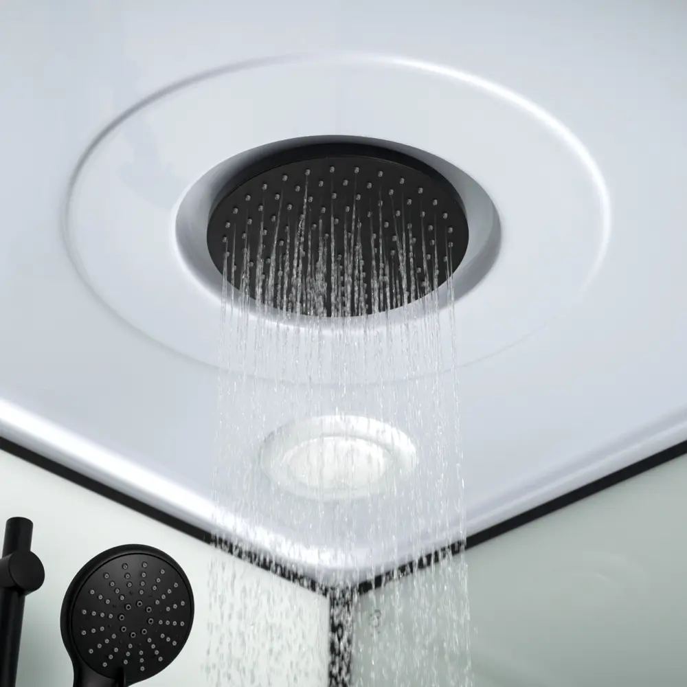 Лейка для верхнего душа KONSENSA Бруклин круглая цвет черный STLM-2065258 - Вид №5