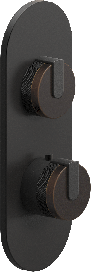 E-8026-R1OBE0-L1BK-MBK-T Планка M-Series с 2 ручками - Внешняя часть GRAFF MOD+