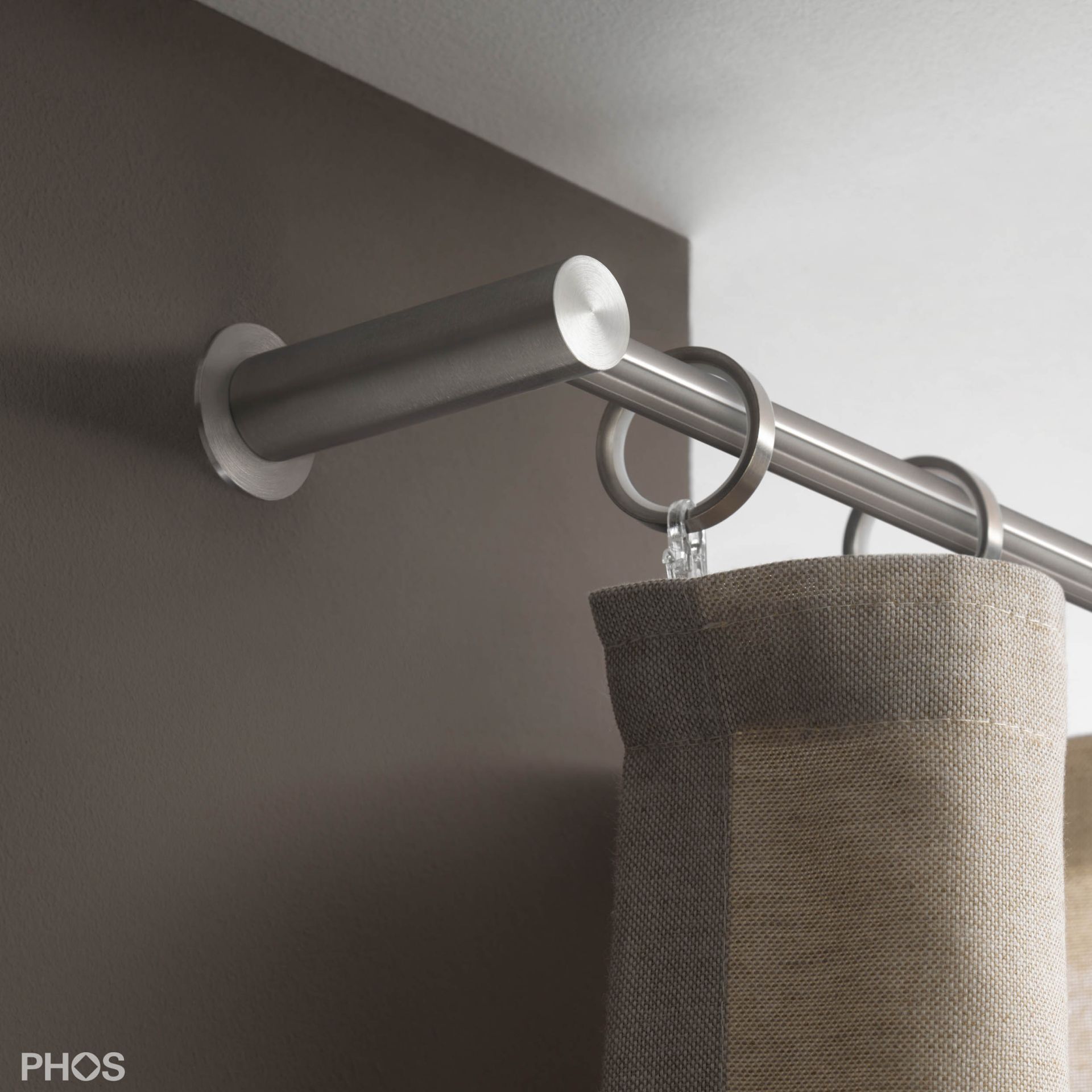 VS20-80E1000 Комплект карнизов: 100 см с 2 концевыми кронштейнами (небольшое расстояние от стены) PHOS 