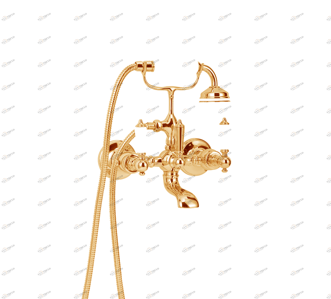 Gentry Home Смеситель для раковины мостик на 2 отверстия 200мм Berkeley Темное золото GH100869 