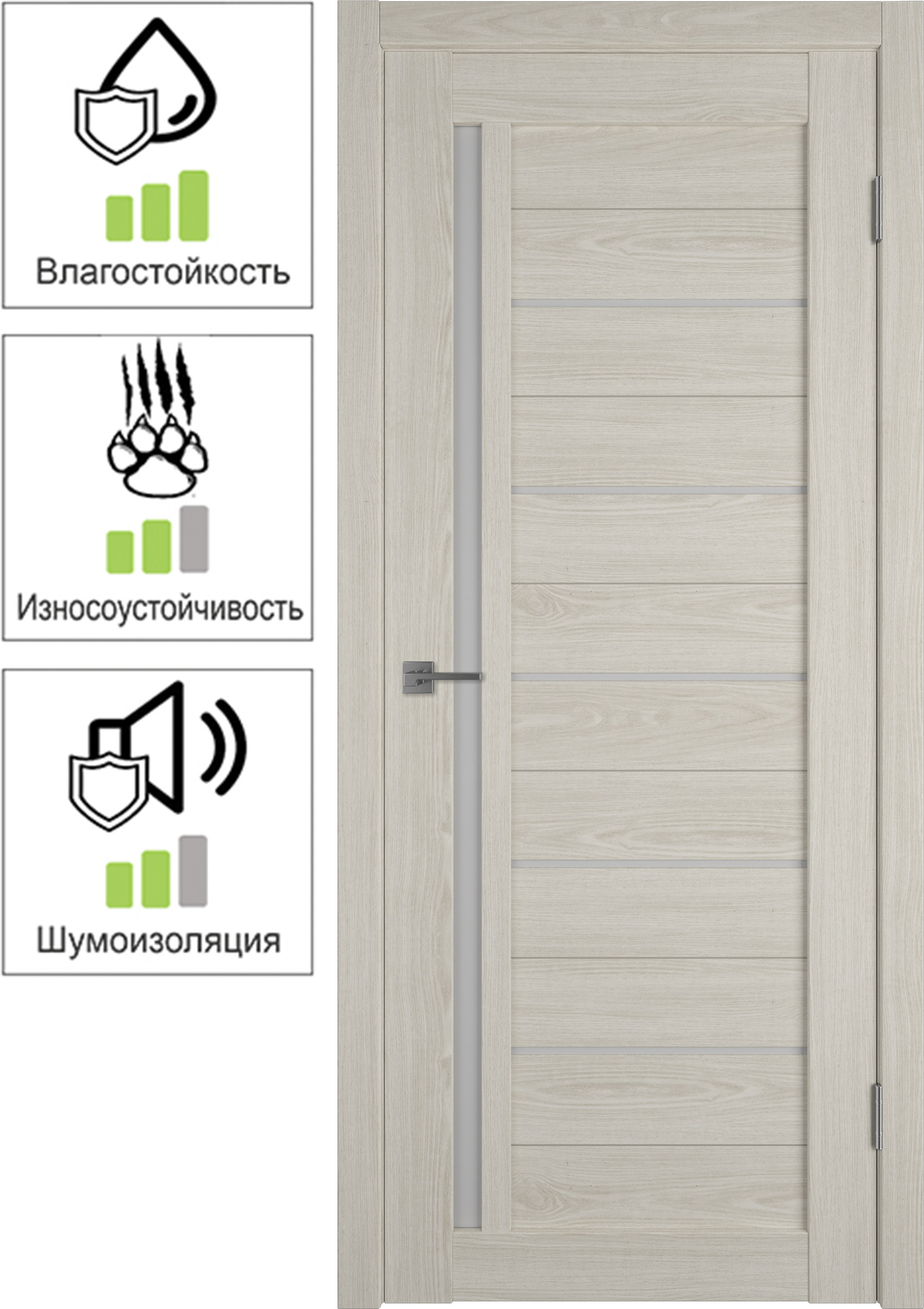 89168491 Дверь межкомнатная Альфа 1 остекленная ПВХ ламинация цвет свит крем 60x200 см STLM-0079498 VFD