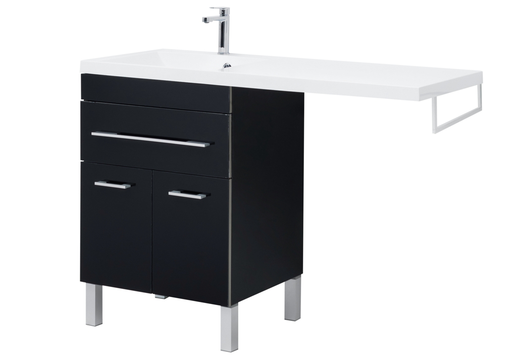 Тумба с раковиной Aquanet Верона 120 L черный (напольная, 1 ящик, 2 дверцы) 0018270500239565 - Вид №4