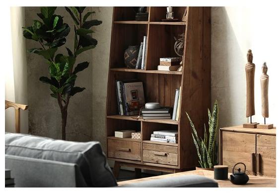 Arrediorg.it® Самонесущий открытый книжный шкаф из массива дерева с ящиками Woodside Ah622 bookcase  - Вид №2