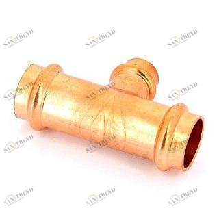 Тройник пресс 22x15x22 медный IBP P513002215022