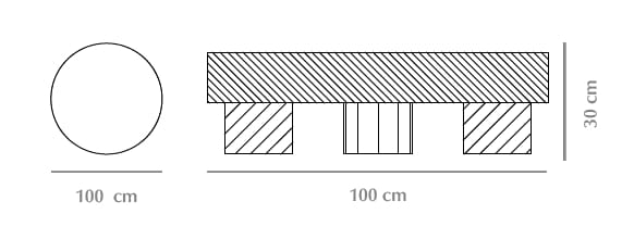 Низкий круглый журнальный столик из дуба и грецкого ореха DOOQ Nusa ARCH-00113669 - Вид №8