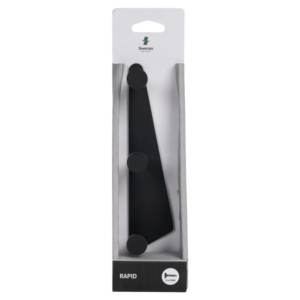 Вешалка Swensa Rapid SWR-9000-10, металл, 3 крючка, цвет черный STLM-2121791 - Вид №3