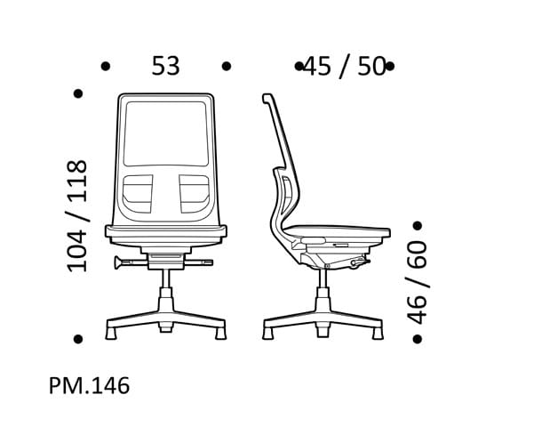 5-спицевое вращающееся сетчатое офисное кресло с колесами ICF PYLA MESH ARCH-00128670 - Вид №4