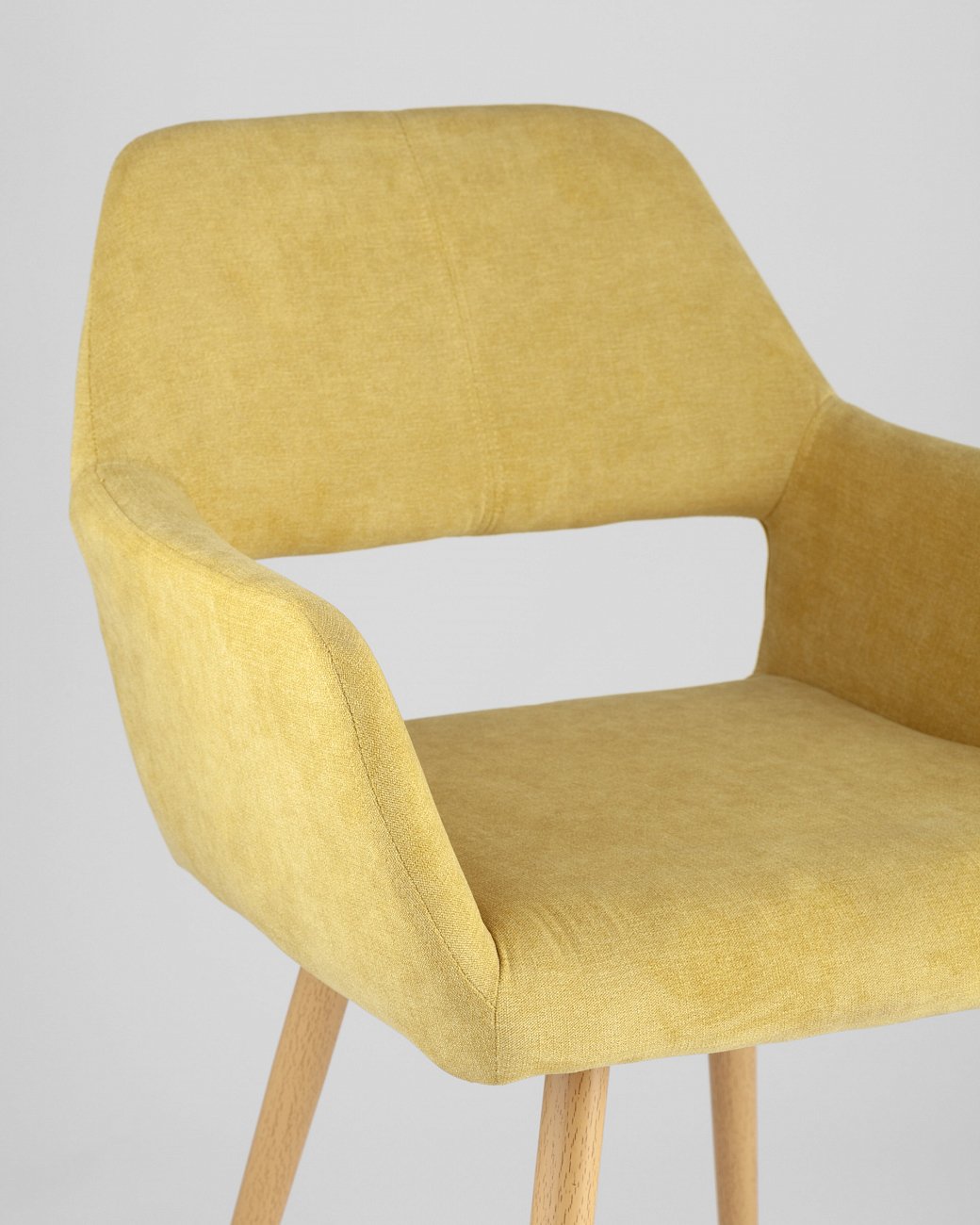 Стул с подлокотниками мягкий желтый "Кромвель" STOOL GROUP ДИЗАЙНЕРСКИЕ 00-3881957 Желтый  - Вид №6