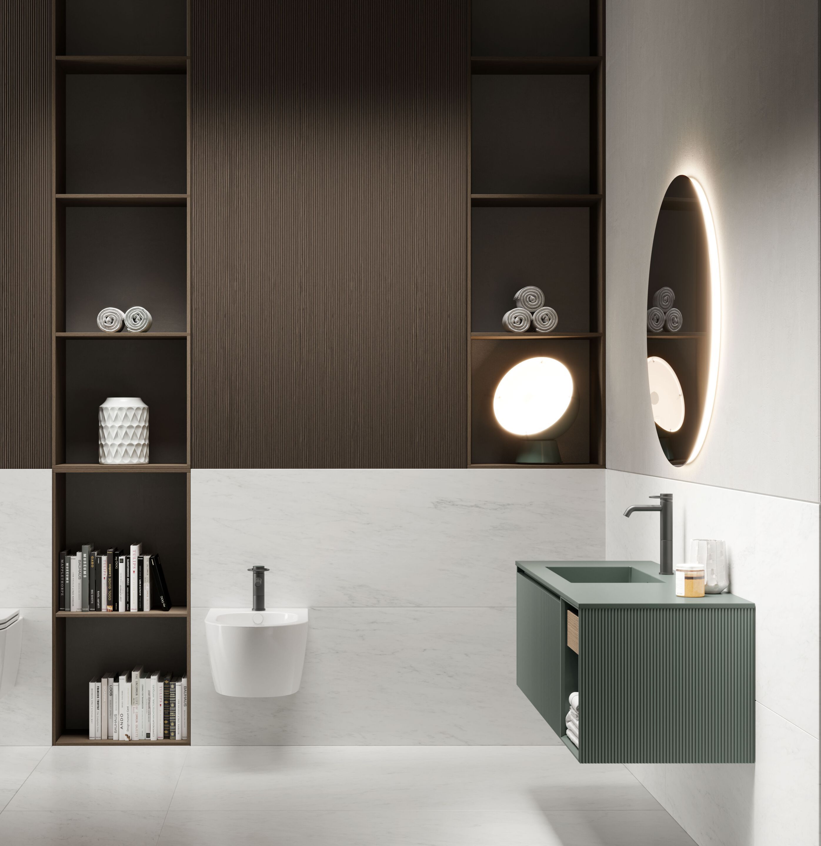 Подвесной умывальник с ящиками Mobiltesino Millerighe Color ARCH-00054623