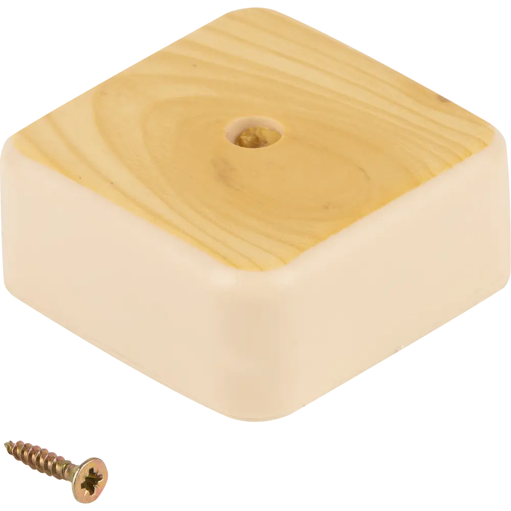 Распределительная коробка открытая IEK 50x50x20 мм 2 ввода IP20 цвет сосна STLM-2096036 - Вид №1