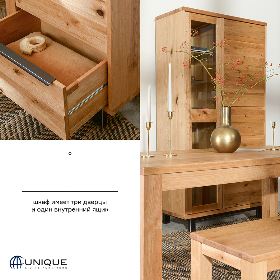 29478900 Шкаф , florence, 102х45х190 см Unique Furniture  - Вид №9