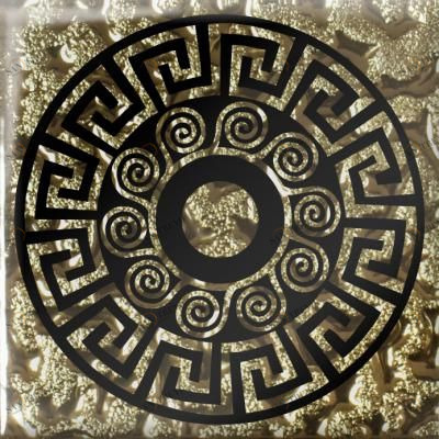 Напольная вставка Греция золото 6,6х6,6 Роскошная мозаика sun-id-329505