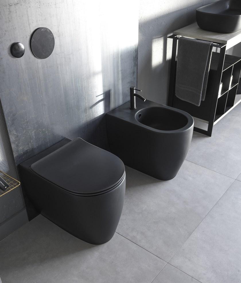 5522 Приставной унитаз напольный Белый Scarabeo Ceramiche Moon Италия - Вид №3